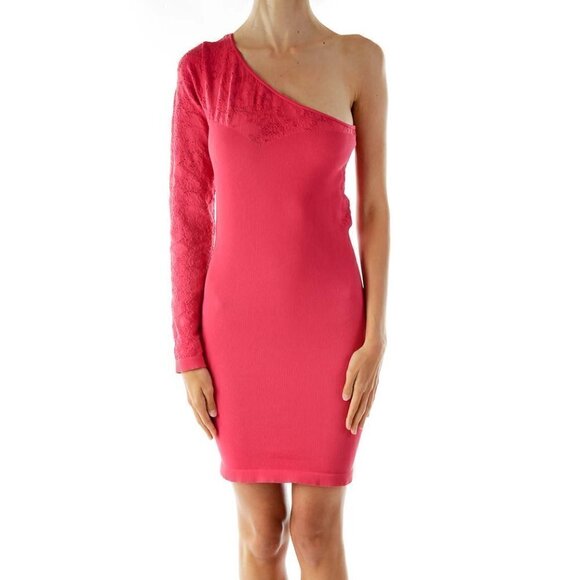BCBGeneration Dresses & Skirts - BCBGeneration Pink One-Shoulder Bodycon Cocktail Dress